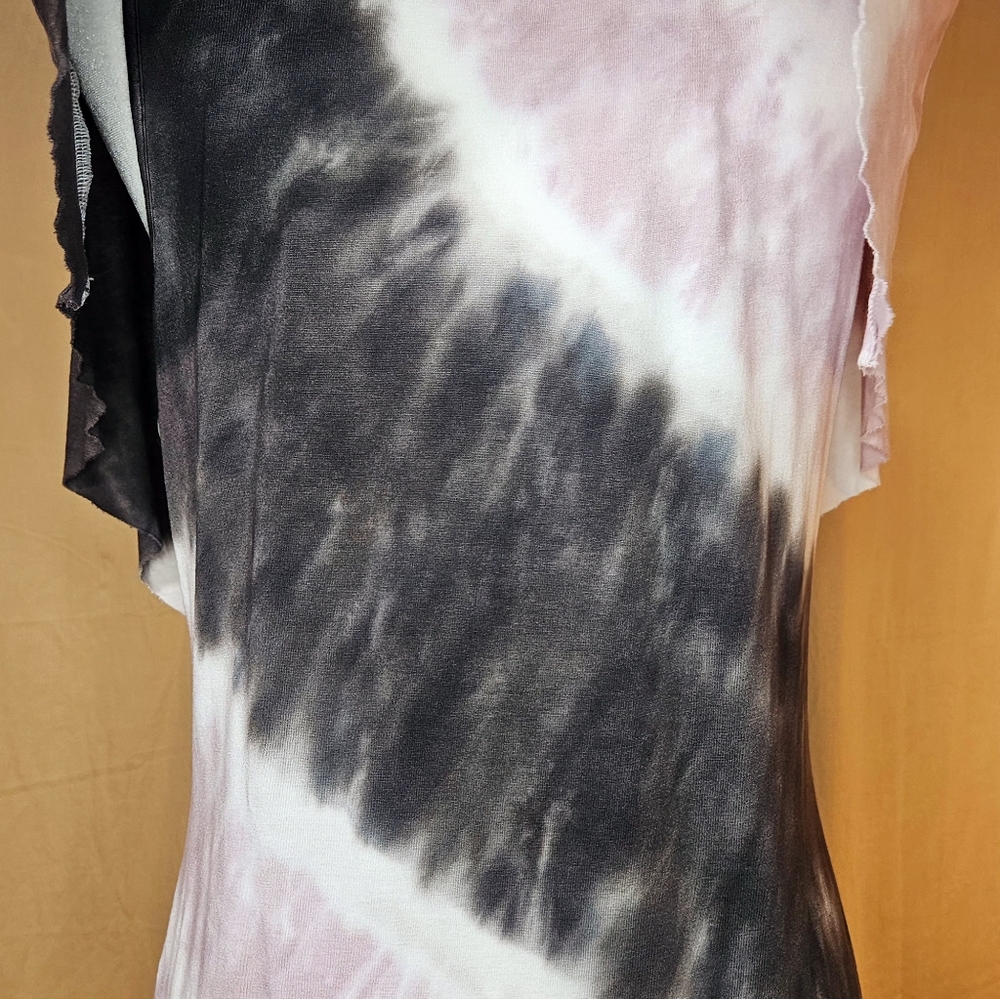 Juicy Couture Pink Gray Tie Dye Draped Poncho Overlay Top M NWOT - Picture 11 of 12